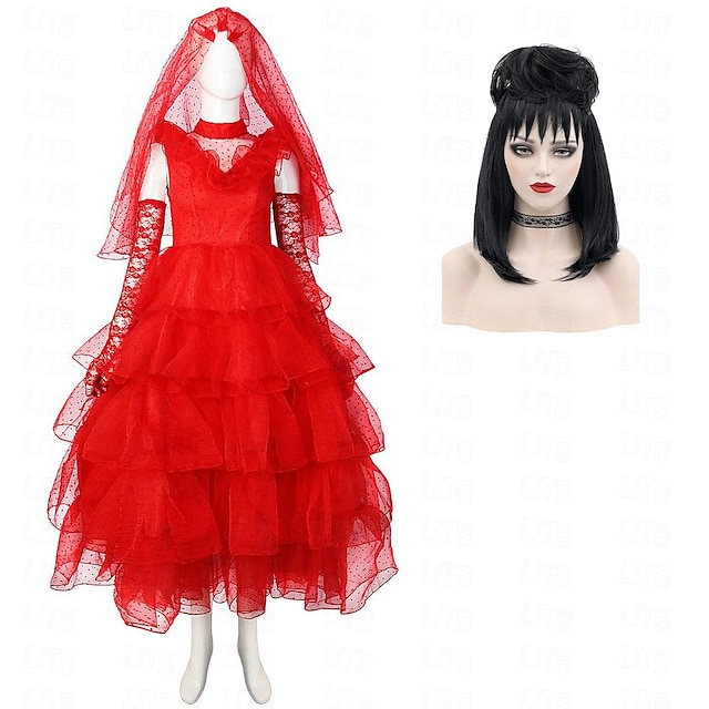 Beetlejuice Ghost Bride Lydia Deetz Dress Cosplay Costume Masquerade ...