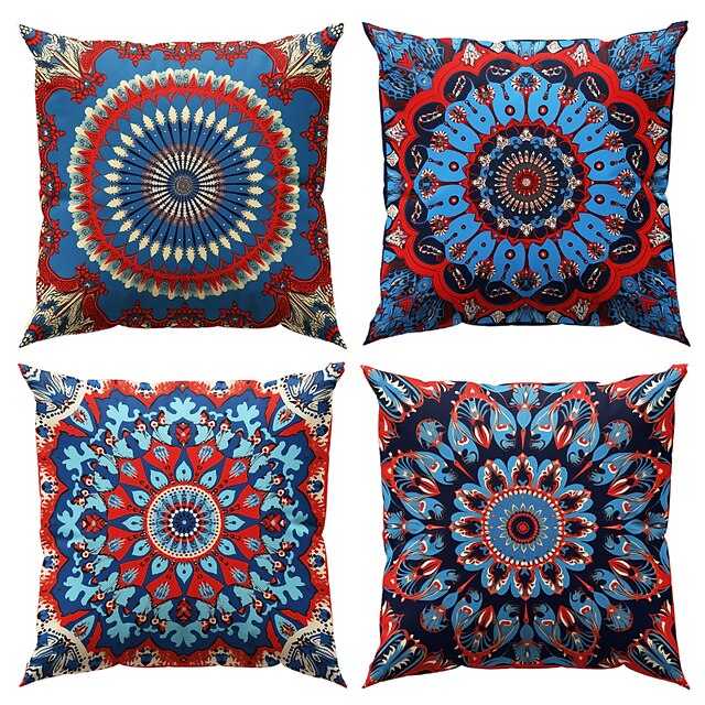  Mandala Bohemian Ethnic Double Side Pillow Cover 1PC Soft Decorative Square Cushion Case Pillowcase for Bedroom Livingroom Sofa Couch Chair