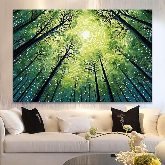  Paisaje pared arte lienzo árboles cielo impresiones y carteles fotos tela decorativa pintura para sala de estar fotos sin marco