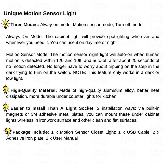 Light In The Box Motion Sensor LED Lights Human Body Induction