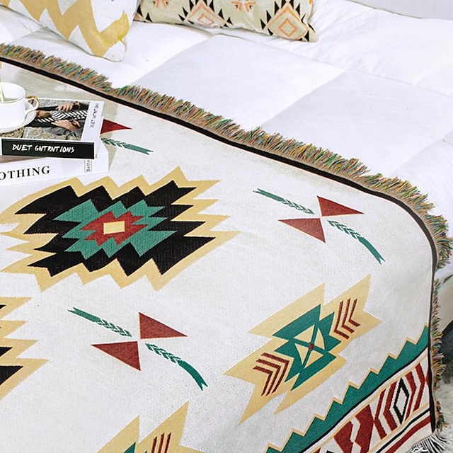  κουβέρτα με νήμα boho mandala εξοχή γεωμετρία καναπέ κρεμαστό ταπετσαρία βαμβακερή πλεκτή κουβέρτα καναπέ