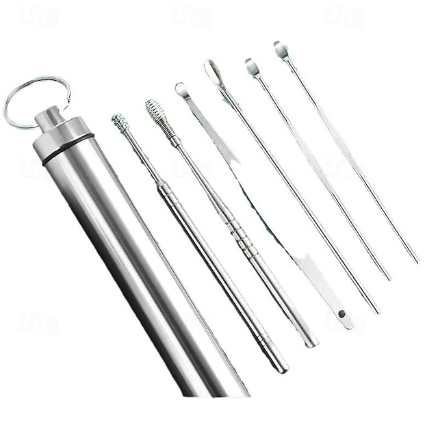  10pcs Stainless Steel Ear Wax Removal Tool Set - Spiral Rotating Ear Picking Spoon & Ear Picker Spoon For Cleaning & Collecting Ear Wax