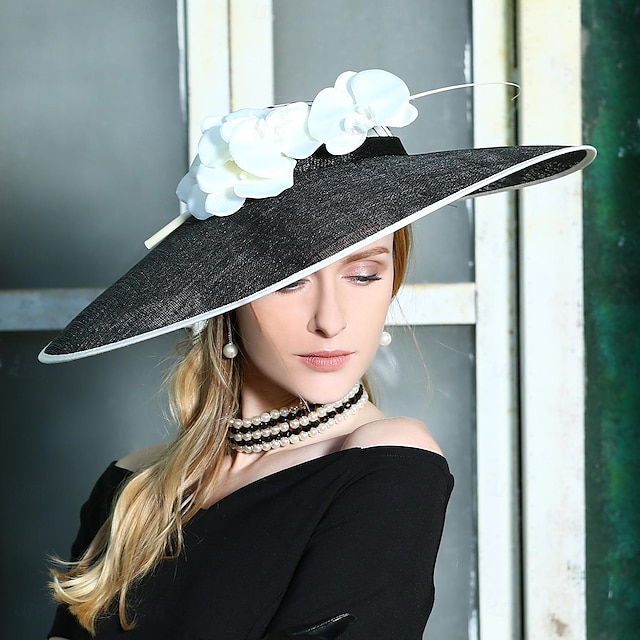  fascinators kentucky derby lue lin topp lue sinamay hatt bryllup teselskap elegant bryllup med fjær blomster hodeplagg hodeplagg