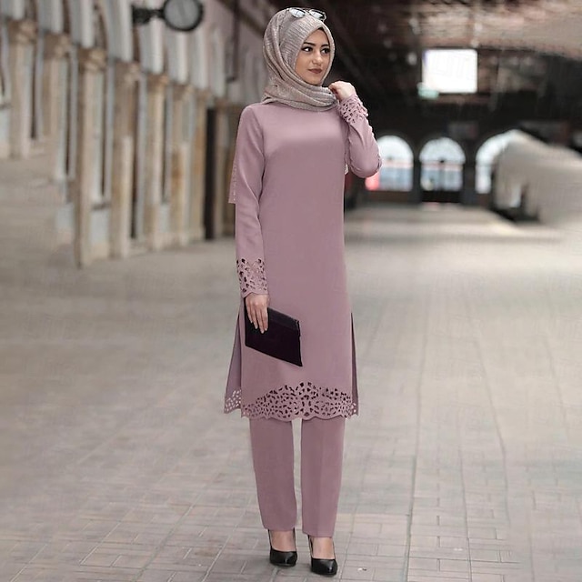  Damen Hosen Austattungen Abaya Dubai islamisch Arabisch arabisch Muslim Ramadan Feste Farbe Erwachsene Kostüm