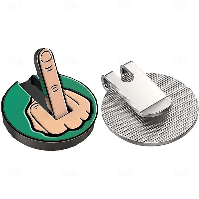 Funny Middle Finger Golf Ball Marker Magnetic Golf Hat Clip Removable ...