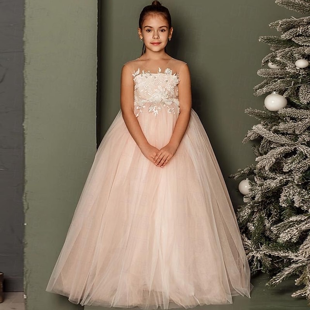  kinderkleidung Mädchen Party Kleid Feste Farbe Ärmellos Leistung Hochzeit Party Gitter Prinzessin Süß Gitter Mitte der Wade Etuikleid Tüll-Kleid Sommer Frühling Herbst Kinder Rosa