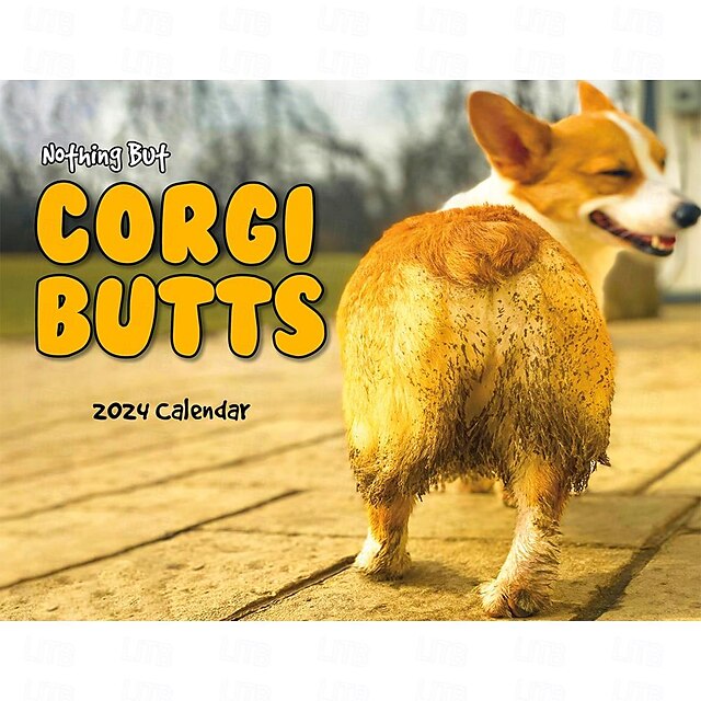  corgi butts 2024 grappige hondenkalender - voor hondenliefhebbers witte olifant en geheime kerstman