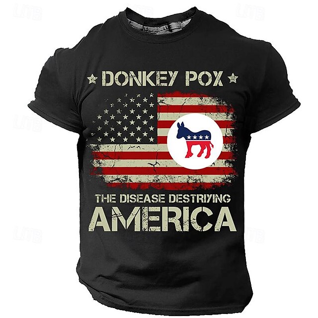  Ziua Veteranilor Tricou Patriot Patriotic Veteran Tricou cu Steagul American Tricou cu Mâneci Scurte Tricou Imprimare 3D Gât Rund Stil Casual Sporturi Exterioare Vacanță Iesiri Negru Verde Armata