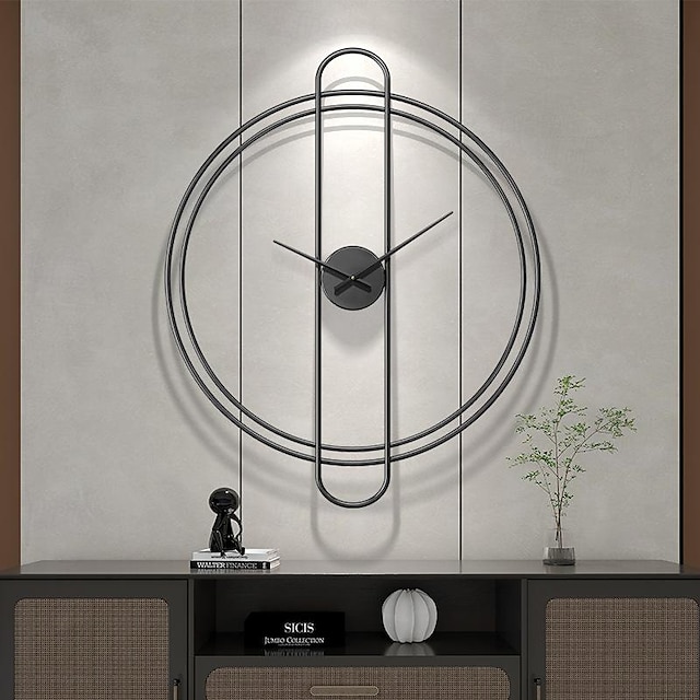  Reloj de pared moderno decorativo de metal silencioso para decoración de sala de estar Relojes de pared de 12 pulgadas con pilas reloj minimalista que no hace tictac decoración de pared para oficina