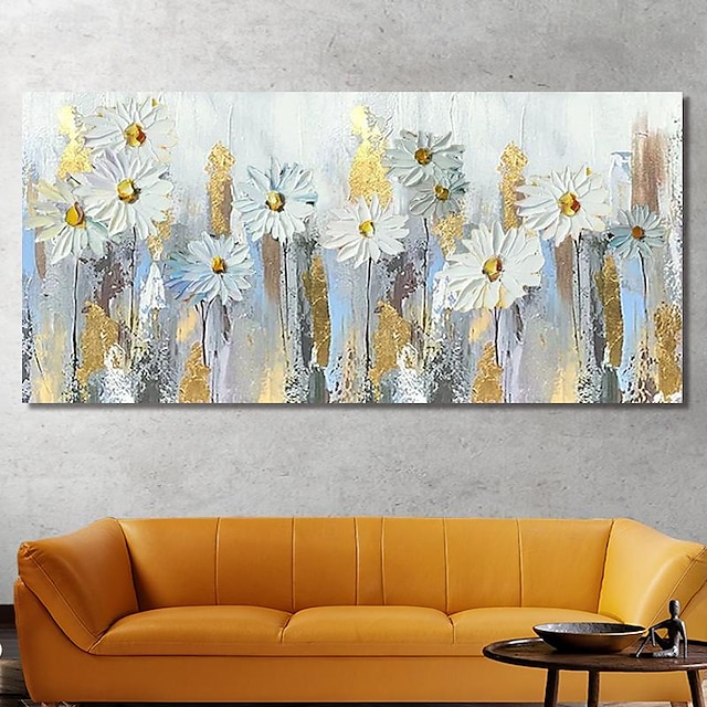  ציורי שמן פרחים מופשטים בעבודת יד על בד קישוט קיר אמנות קיר תמונה מודרנית לעיצוב הבית ציור ללא מסגרת מגולגל ללא מסגרת