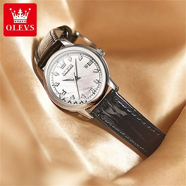  nieuwe olevs olevs merk dameshorloges kalender lichtgevende niche riem quartz horloge casual dames waterdicht polshorloge