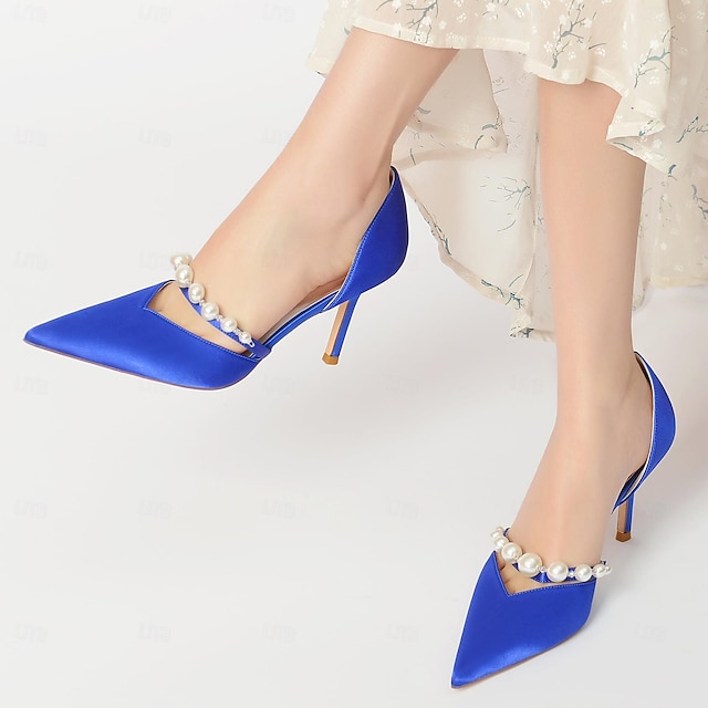  Pentru femei pantofi de nunta Pantofi pumps Cadouri de Valentin Petrecere Tocuri de nunta Pantofi de mireasa Pantofi de domnișoară de onoare Imitație de Perle Toc Stilat Vârf ascuțit Elegant Mod