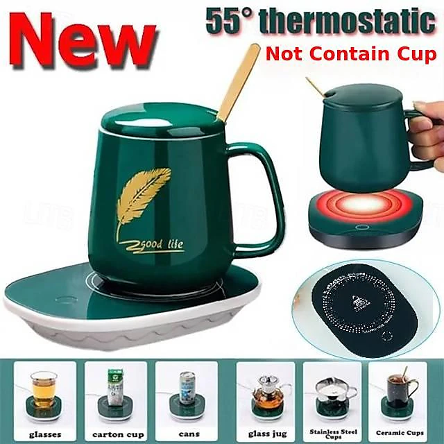 Usb Heating Weight Sensor 55° Winter Electric Coffee Mug Cup Warmer Heater Pad Coaster USB for Home Office Milk Tea Cup Table Decoration 10