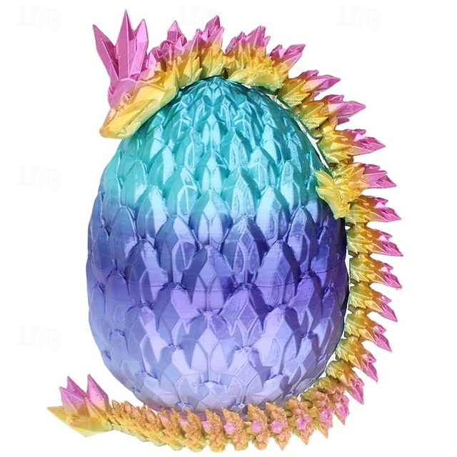  3d impresso 12 polegadas dragão de cristal com ovo dinossauro natal brinquedo fidget presentes para adultos ovos de páscoa cesta stuffers