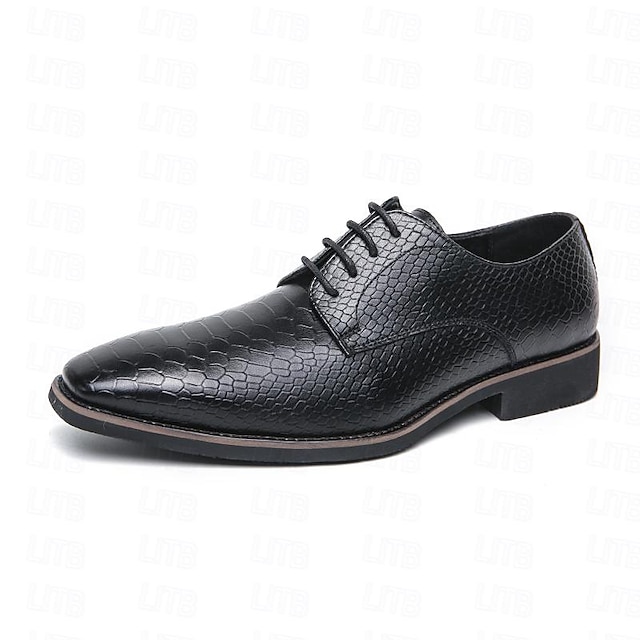  Men's Oxfords Casual Shoes Formal Shoes Dress Shoes British Style Plaid Shoes Business Casual British Daily Office & Career PU Breathable Comfortable Lace-up Black Brown Spring Fall