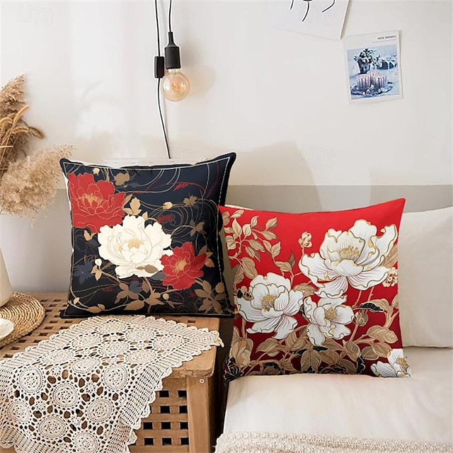  1-teilige Dekokissenbezüge mit Blumenmuster, mehrere Größen, dekorative Kissen für den Außenbereich, weiche Kissenbezüge für Couch, Sofa, Bett, Heimdekoration