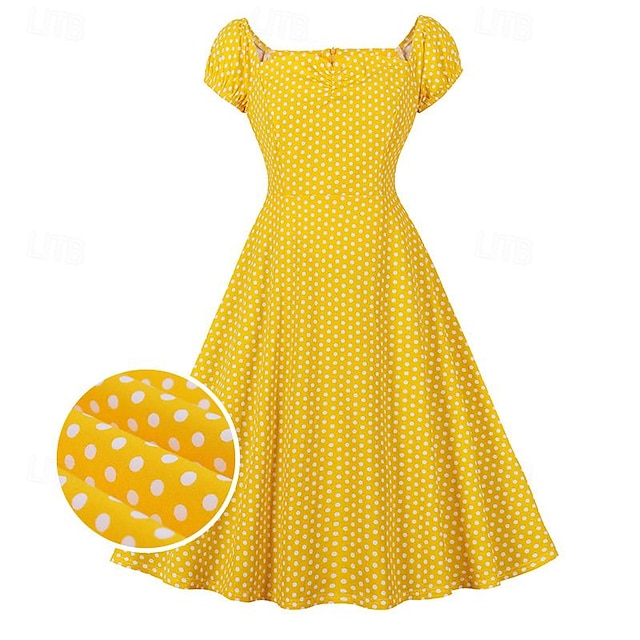  ретро винтаж 1950-х годов винтажное платье коктейльное платье свободное платье расклешенное платье жен. маскарадное вечернее платье