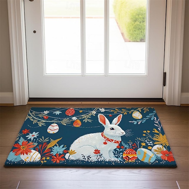  ארנב פסחא מחצלות שטיחים שטיחים שטיחים רחיצים למטבח שטיח עמיד בפני החלקה שמן שטיח מקורה חיצוני מחצלת חדר שינה עיצוב חדר אמבטיה מחצלת שטיח כניסה שטיח עממי אמנות