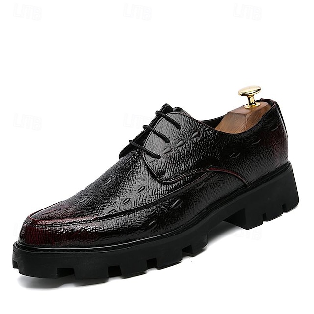  Hombre Oxfords Zapatos formales Zapatos De Vestir Zapatillas de plataforma Zapatos de reptil Vintage Negocios caballero británico Boda Fiesta y Noche PU Altura Incrementando Cómodo Antideslizante