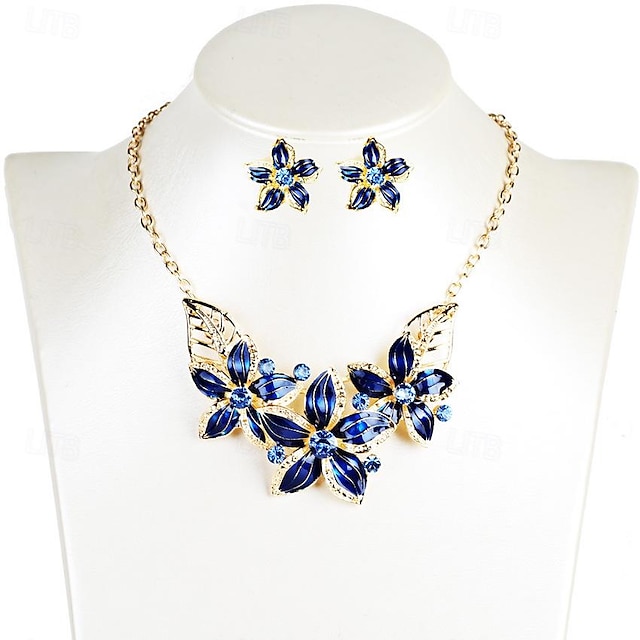  Универсальный европейский и американский модный комплект с цветами и бриллиантами, короткое ожерелье, украшение