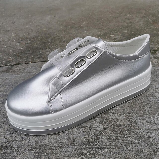 Women's Metallic Platform Sneakers – Perfect for Casual Outings and ...