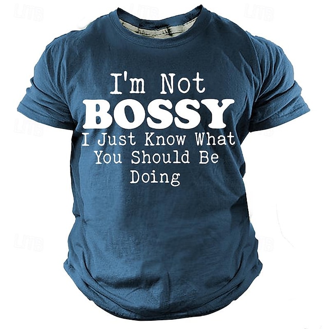  Im Not Bossy Men's Street Style 3D Print T shirt Tee Sports Outdoor Holiday Going out T shirt Black Navy Blue Army Green Short Sleeve Crew Neck Shirt Spring & Summer Clothing Apparel S M L