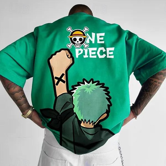  One Piece רורונואה זורו חולצת טי סרט מצוייר בחזרה לבית הספר אנימה הרג'וקו גרפי קוואי עבור בגדי ריקוד גברים בגדי ריקוד נשים מבוגרים קרנבל נשף מסכות הטבעה חמה יום יומי\קז'ואל
