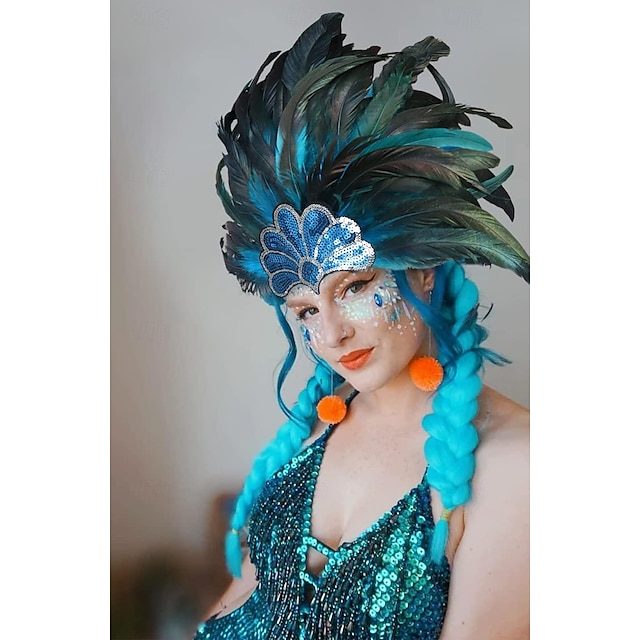  mexican Banderolă Cap Pentru femei Pană Carnaval Carnaval Halloween Cordeluțe