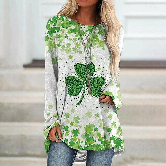  St. Patrick's Day Shamrock Irish T-shirt Anime Graphic T-shirt For Women's Adults' 3D Print 100% Polyester Party Festival