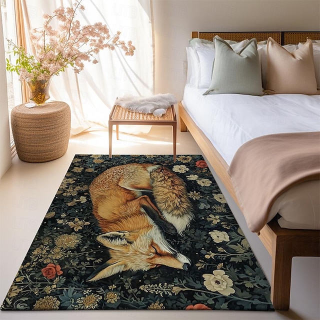 Inspirierter William Morris Fox-Teppich, Küchenmatte, rutschfeste, ölbeständige Bodenmatte, Wohnzimmerteppich, Innen- und Außenmatte, Schlafzimmerdekoration, Badezimmermatte, Eingangsbereich, Fußmatte