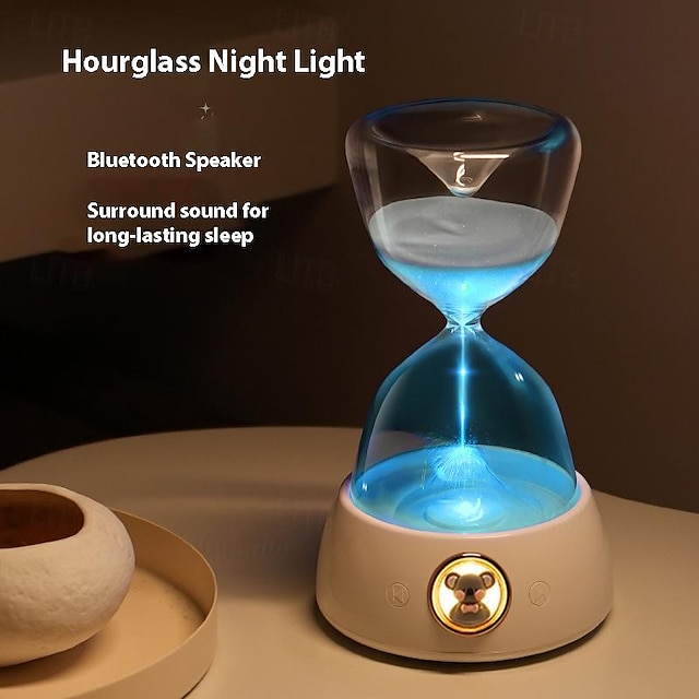  Reloj de arena luz nocturna para dormir Altavoz bluetooth lámpara de noche para dormitorio creativa lámpara ambiental