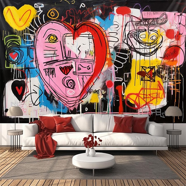  граффити Валентина висит гобелен стены искусства большой гобелен фреска декор фотография фон одеяло занавеска дома спальня гостиная украшения