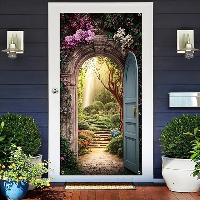 Magic Forest Door Covers Mural Decor Door Tapestry Door Curtain