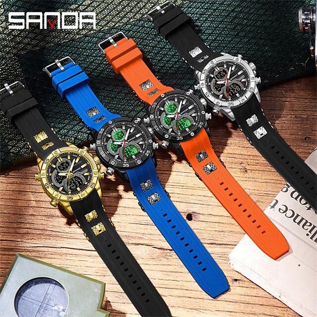 SANDA Men Digital Watch Outdoor Sports Fashion Wristwatch Luminous ...