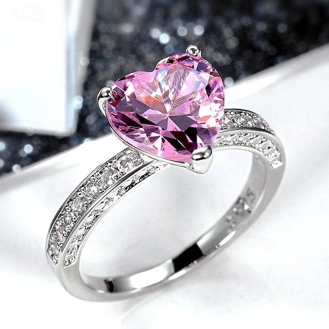  του βαλεντίνου γυναικείο δαχτυλίδι γάμου κλασικό λευκό ροζ χάλκινο κλασικό πέτρες γεννήσεως γλυκό 1 τμχ οπάλιο