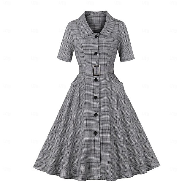  abito vintage retrò anni '50 abito a trapezio abito svasato abito midi da donna per la preparazione della sera