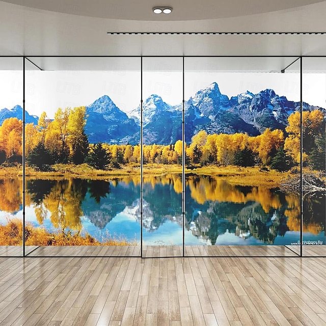  خلفيات جدارية رائعة جداريات زجاجية ثلاثية الأبعاد منظر طبيعي للنوافذ الزجاجية الكبيرة نباتات آرت ديكو ثلاثية الأبعاد ديكور منزلي ورق حائط ذاتي اللصق معاصر