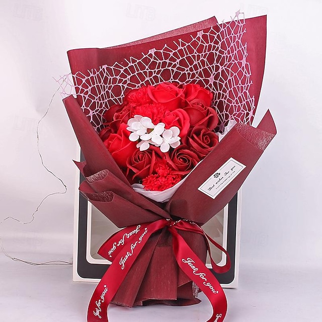  クリスマスギフト 女性 ママ 彼女用 ウィメンズデイギフト ウィメンズデイ 母の日のギフト 女の子向けのローズソープブーケ カーネーションブーケ 女性教師への実用的なギフト 母の日のギフト