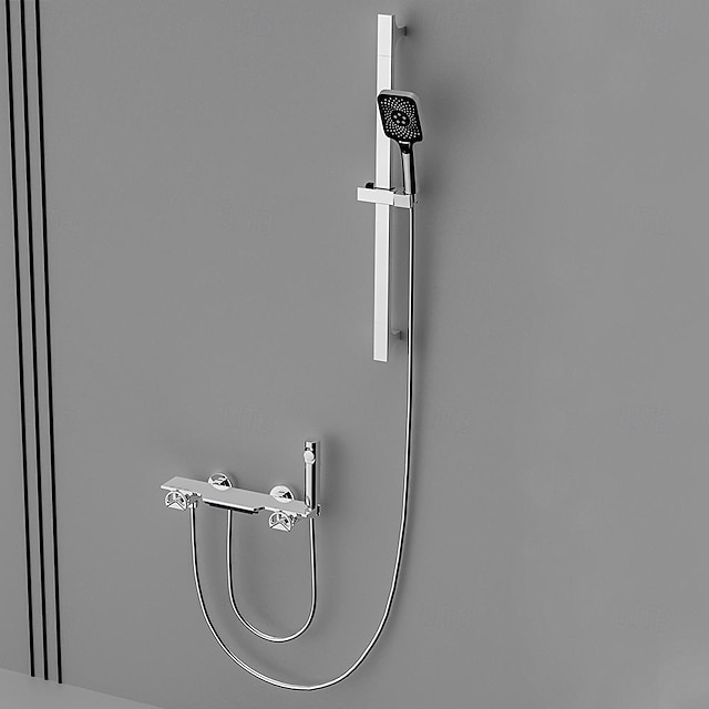  Sistema doccia Impostato - Docetta inclusa Doccia a pioggia Doccia multi spray Moderno Galvanizzato Esterno Valvola in ceramica Bath Shower Mixer Taps