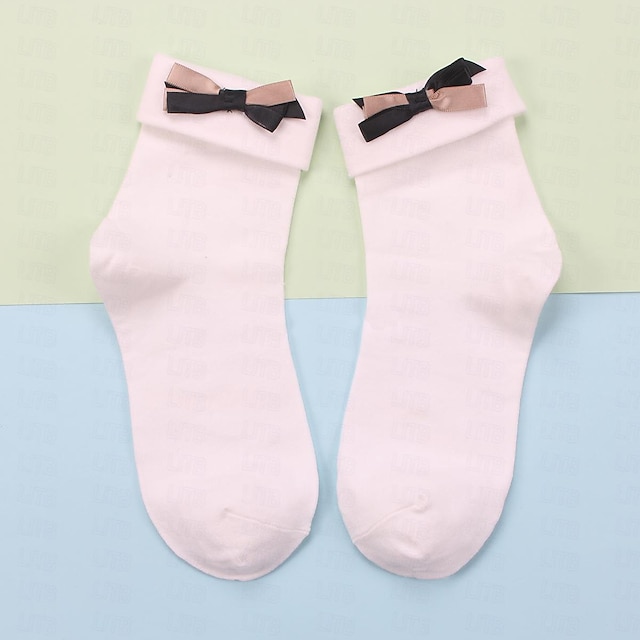  Femme Mi-chaussettes Mariage Travail Vacances Rétro Coton Décontractées Millésime Rétro Pour tous les jours Mignon 1 paire