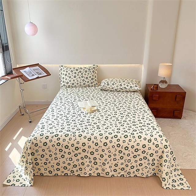  Drap de lit 100% coton à fleurs, petit drap de lit double de luxe, plusieurs tailles disponibles/1 pièce, 1 pièce