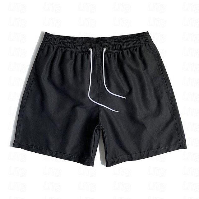  Bărbați Pantaloni Scurți de Înot Pantaloni Scurți Pantaloni scurți de plajă Cordon Talie elastică Simplu Confort Uscare rapidă Scurt Concediu Plajă Sfârșit de săptămână Modă Casual Negru Alb
