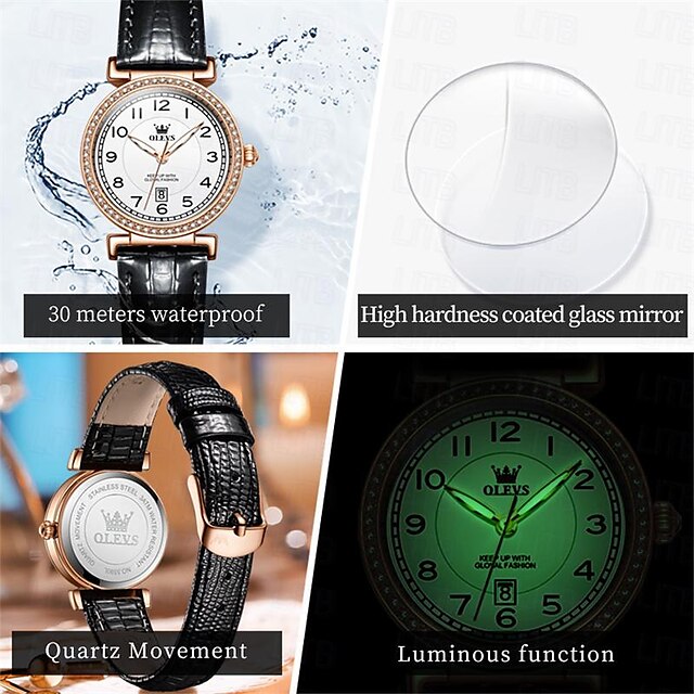  New Olevs Olevs Brand Women'S Watches Luminous Calendar Fashion Niche Quartz Watch Light Luxury Hundred Students Waterproof Ladies Wristwatch