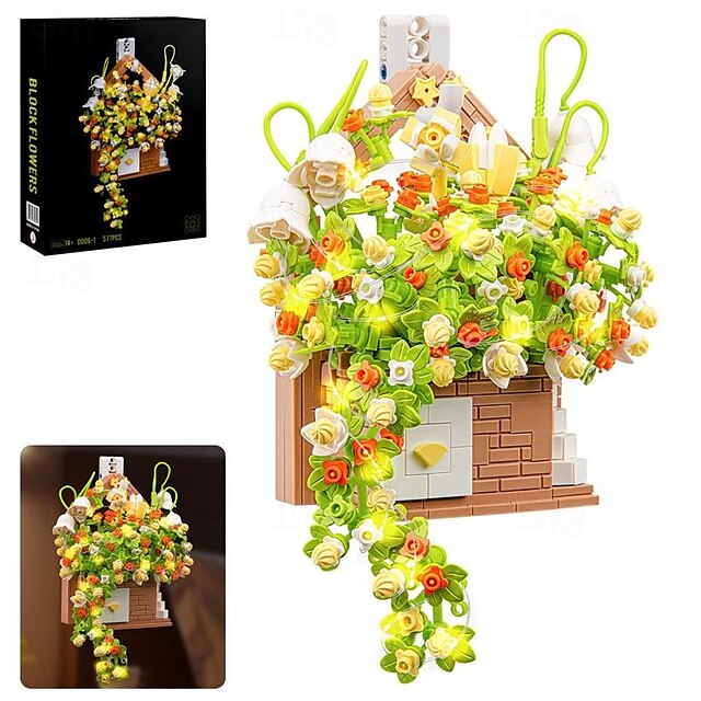  cadouri de ziua femeii set de constructii buchet de flori case de flori plante bonsai cu lumina led colectie botanica decor de perete jucărie creativa de constructie cadouri de ziua mamei pentru mama