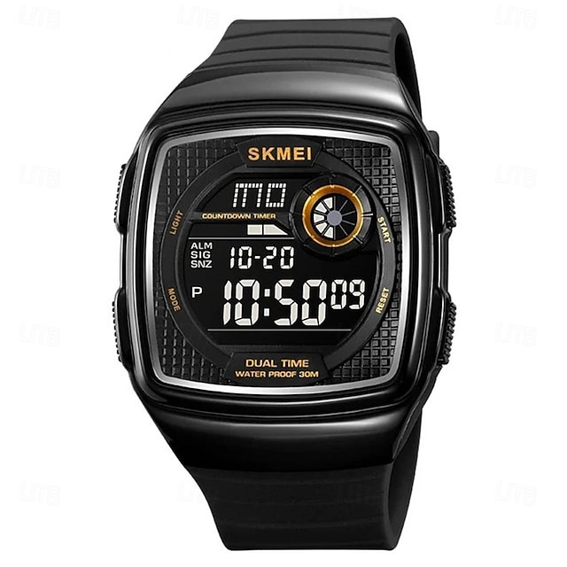  Skmei mode rétro-éclairage affichage numérique compte à rebours sport hommes montres décontracté étanche calendrier chronomètre alarme montre-bracelet