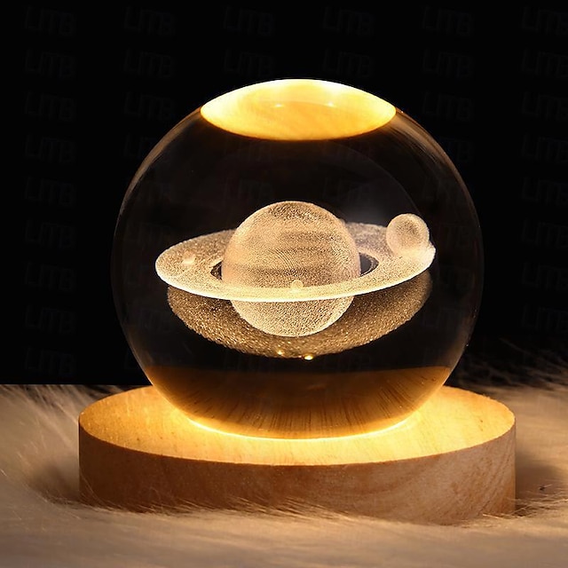 Bedside Table Lamp Glowing Starry Crystal Ball Lamp Bedside Night Light Projection Ambient Lamp