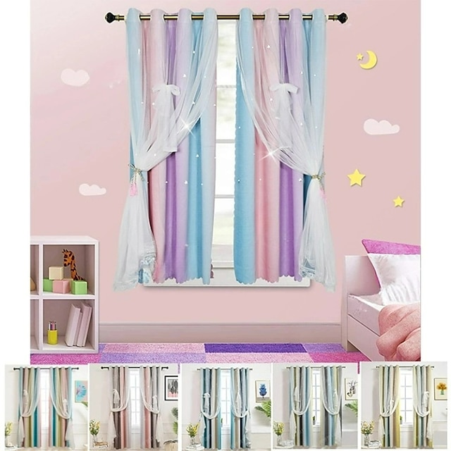  Розовые плотные шторы для спальни с прозрачной накладкой, затемняющие комнату термошторы, двухслойные оконные шторы для декора гостиной, 1 панель