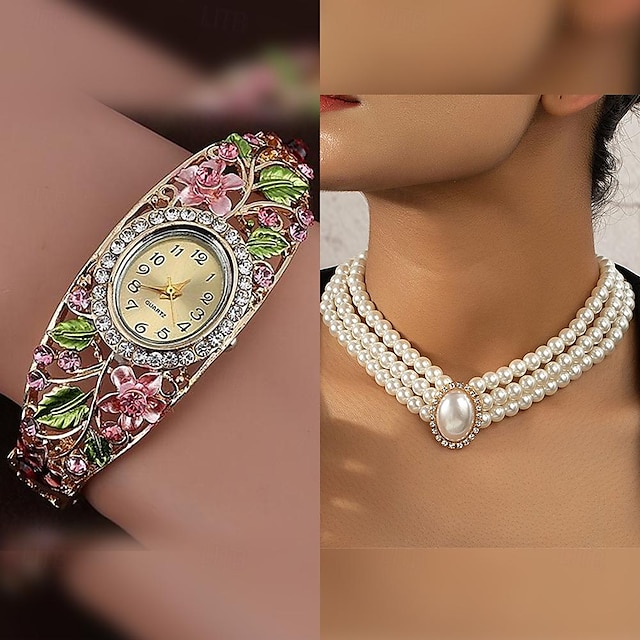  nový přírůstek dámský křišťálový náramek šaty quartz náramkové hodinky