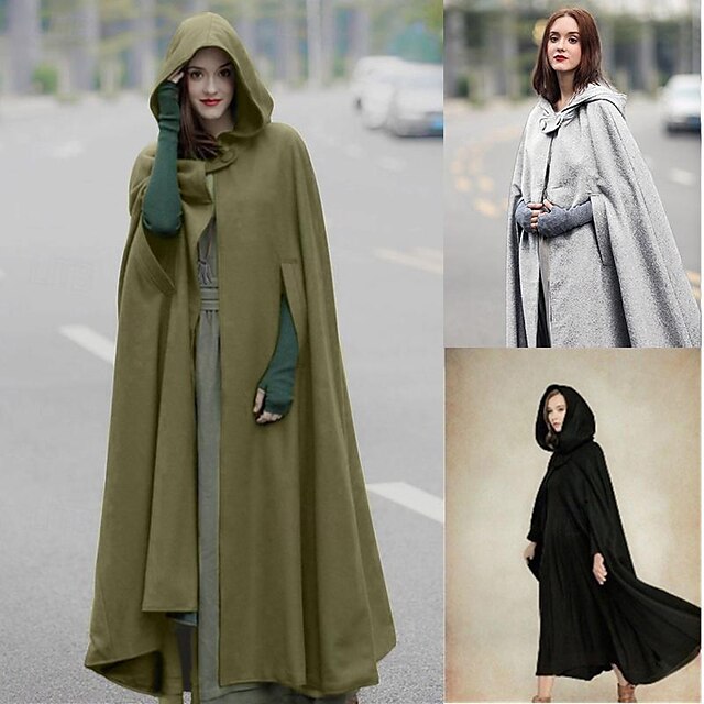 Retro Vintage Medieval Hooded Cloak Shawls Viking Ranger Elven Valhalla ...