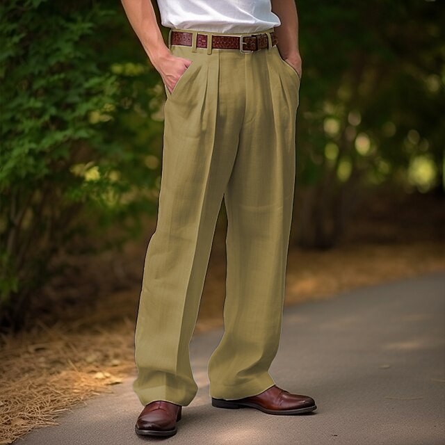 Pantalon Cargo Homme En Lin - Coupe Slim à Cordon - Multicolore - Neuf Sans étiquettes